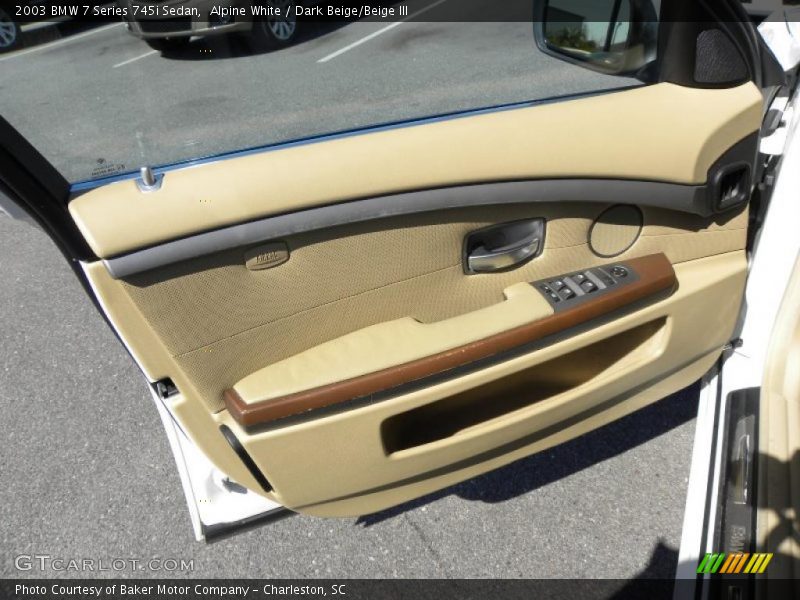 Alpine White / Dark Beige/Beige III 2003 BMW 7 Series 745i Sedan