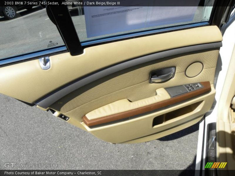 Alpine White / Dark Beige/Beige III 2003 BMW 7 Series 745i Sedan