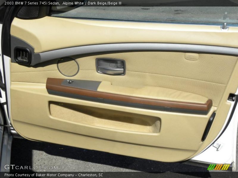 Alpine White / Dark Beige/Beige III 2003 BMW 7 Series 745i Sedan
