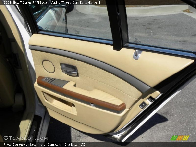 Alpine White / Dark Beige/Beige III 2003 BMW 7 Series 745i Sedan
