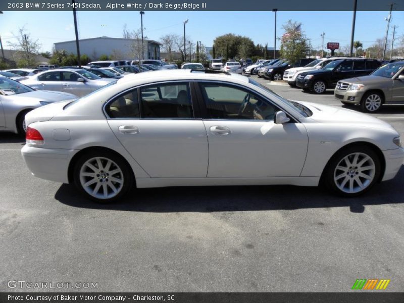 Alpine White / Dark Beige/Beige III 2003 BMW 7 Series 745i Sedan