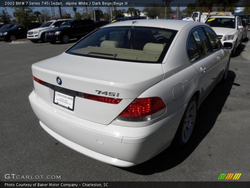 Alpine White / Dark Beige/Beige III 2003 BMW 7 Series 745i Sedan