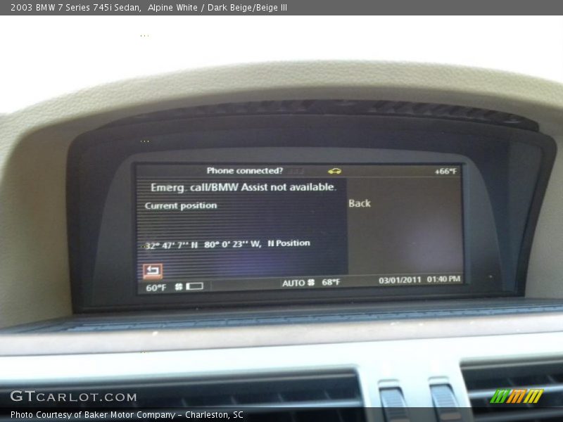 Alpine White / Dark Beige/Beige III 2003 BMW 7 Series 745i Sedan