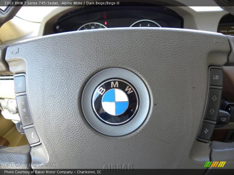 Alpine White / Dark Beige/Beige III 2003 BMW 7 Series 745i Sedan