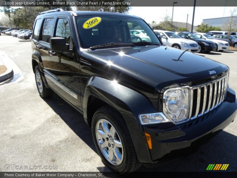 Brilliant Black Crystal Pearl / Pastel Slate Gray 2008 Jeep Liberty Limited
