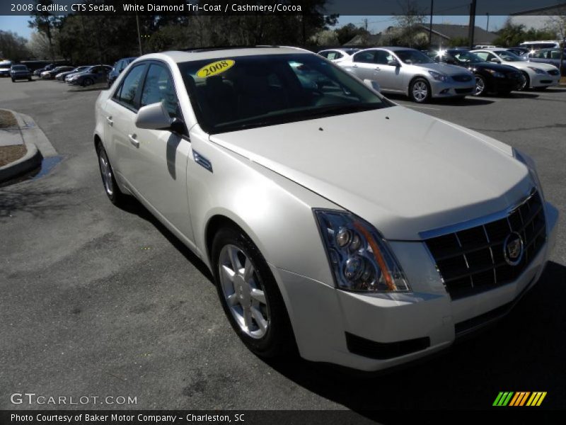 White Diamond Tri-Coat / Cashmere/Cocoa 2008 Cadillac CTS Sedan