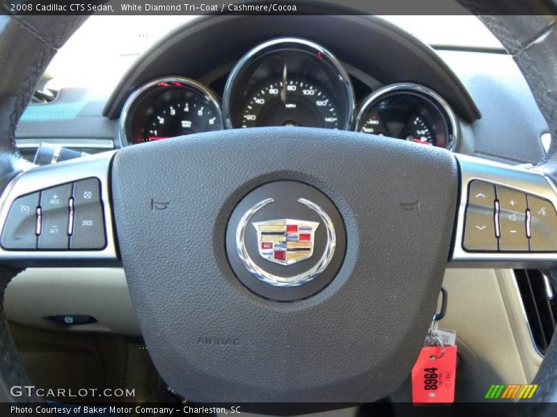 White Diamond Tri-Coat / Cashmere/Cocoa 2008 Cadillac CTS Sedan
