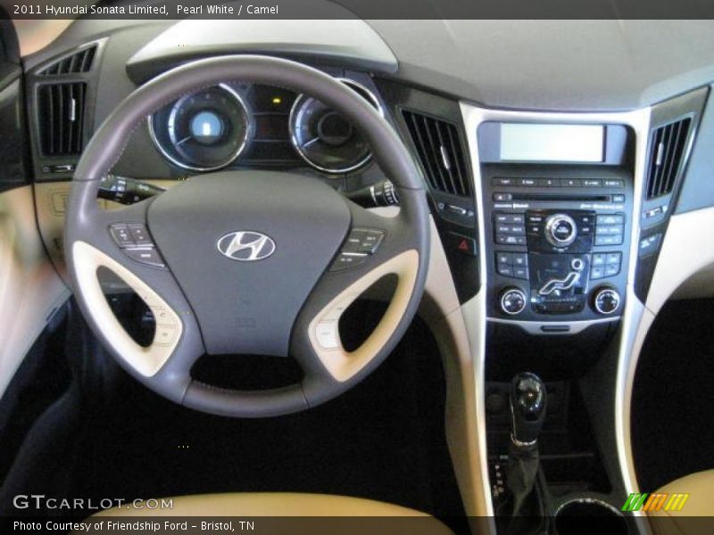 Pearl White / Camel 2011 Hyundai Sonata Limited