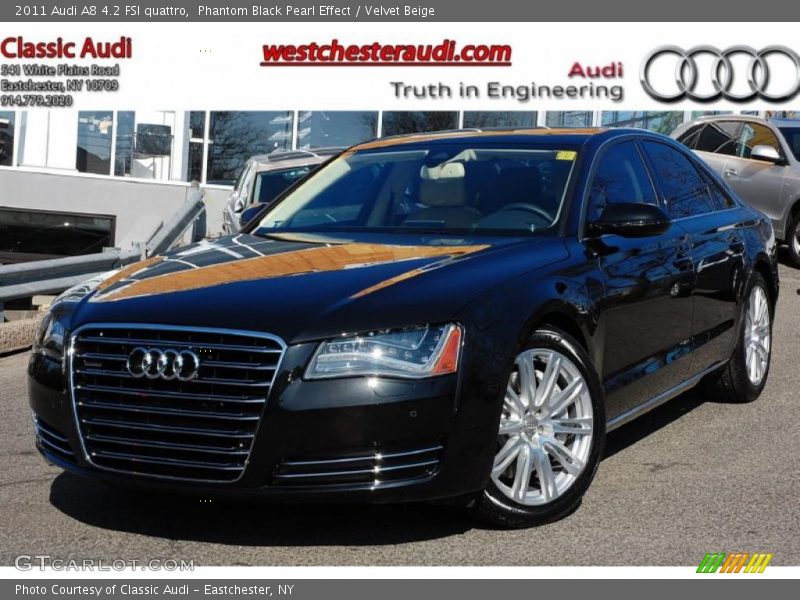 Phantom Black Pearl Effect / Velvet Beige 2011 Audi A8 4.2 FSI quattro