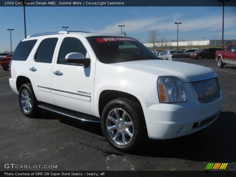 Summit White / Cocoa/Light Cashmere 2009 GMC Yukon Denali AWD