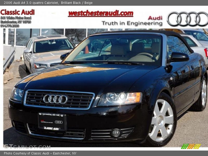Brilliant Black / Beige 2006 Audi A4 3.0 quattro Cabriolet