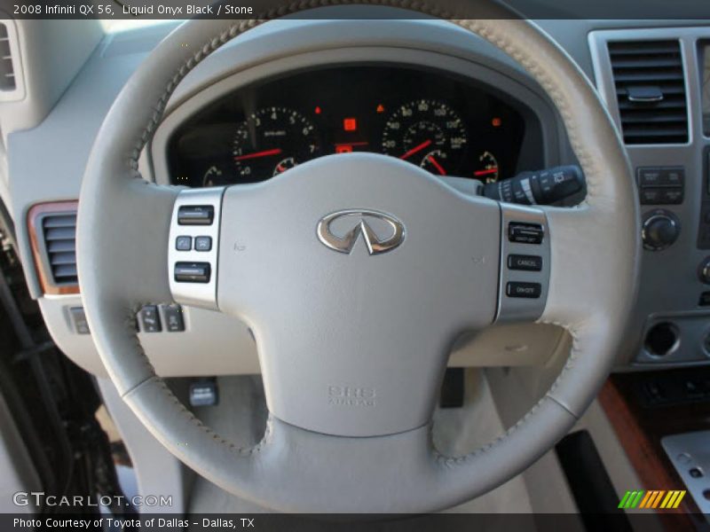 Liquid Onyx Black / Stone 2008 Infiniti QX 56