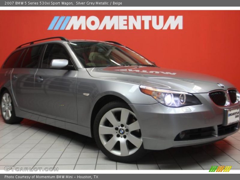 Silver Grey Metallic / Beige 2007 BMW 5 Series 530xi Sport Wagon