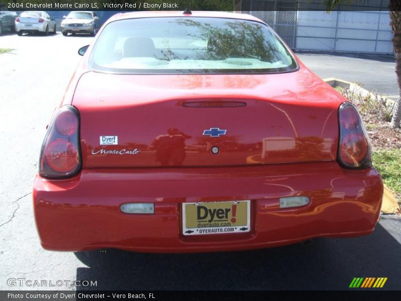 Victory Red / Ebony Black 2004 Chevrolet Monte Carlo LS