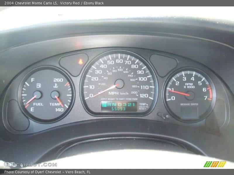 Victory Red / Ebony Black 2004 Chevrolet Monte Carlo LS