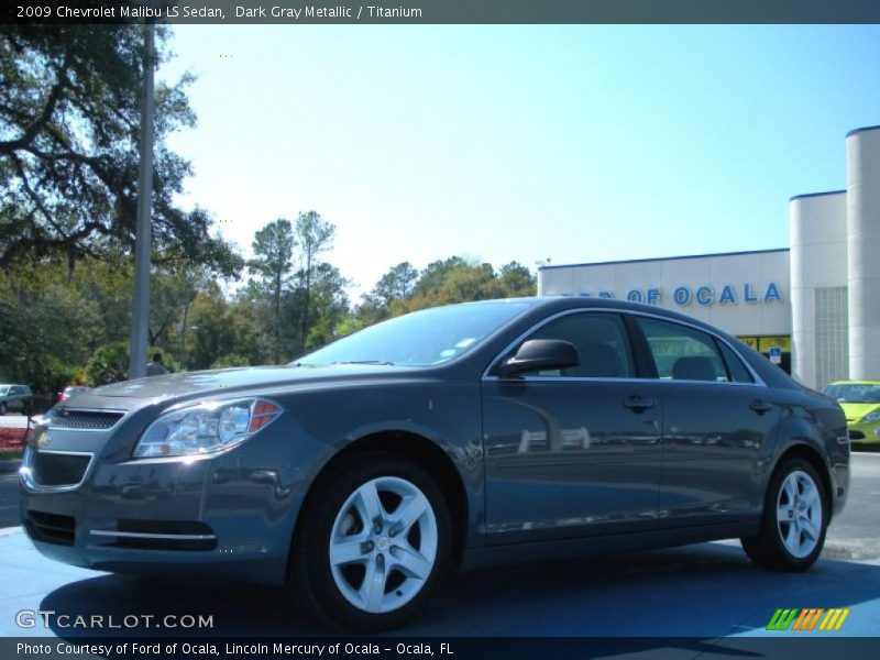 Dark Gray Metallic / Titanium 2009 Chevrolet Malibu LS Sedan