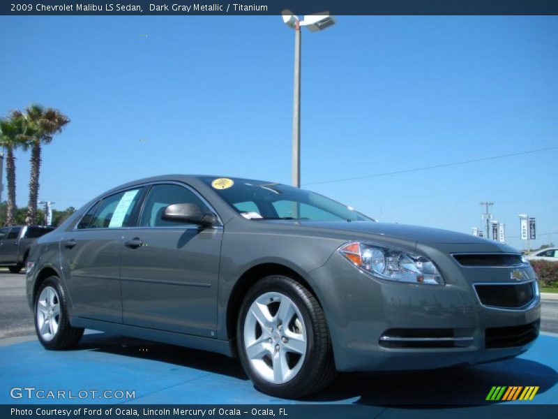 Dark Gray Metallic / Titanium 2009 Chevrolet Malibu LS Sedan