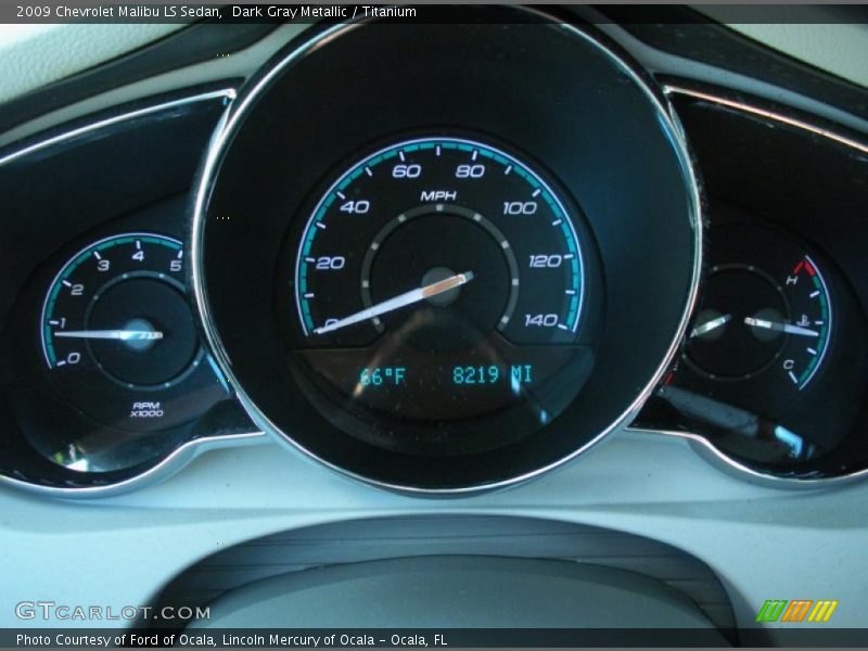 Dark Gray Metallic / Titanium 2009 Chevrolet Malibu LS Sedan