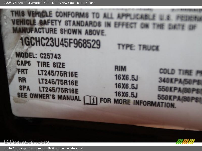 Black / Tan 2005 Chevrolet Silverado 2500HD LT Crew Cab