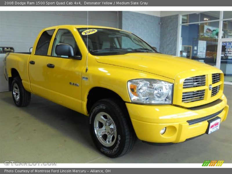 Detonator Yellow / Medium Slate Gray 2008 Dodge Ram 1500 Sport Quad Cab 4x4