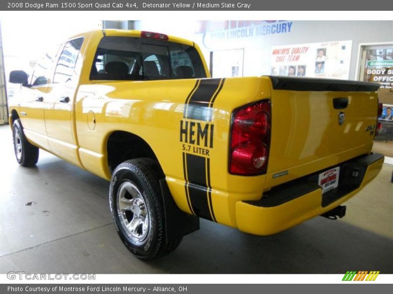 Detonator Yellow / Medium Slate Gray 2008 Dodge Ram 1500 Sport Quad Cab 4x4
