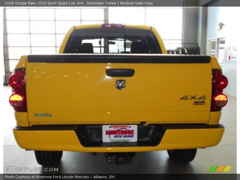 Detonator Yellow / Medium Slate Gray 2008 Dodge Ram 1500 Sport Quad Cab 4x4