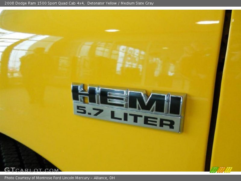 Detonator Yellow / Medium Slate Gray 2008 Dodge Ram 1500 Sport Quad Cab 4x4