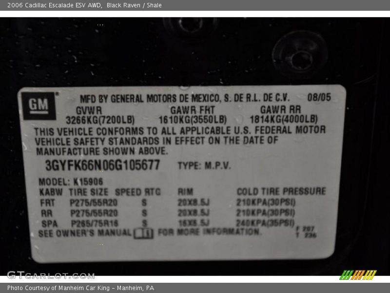 Black Raven / Shale 2006 Cadillac Escalade ESV AWD