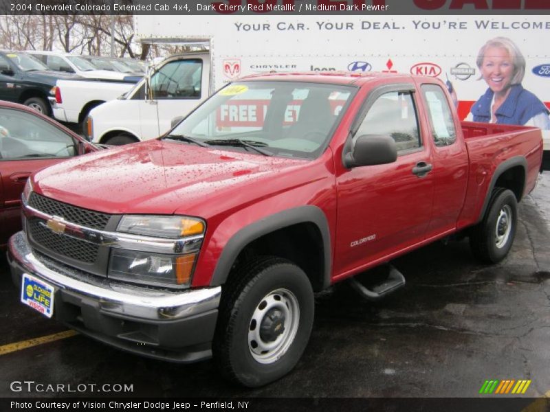 Dark Cherry Red Metallic / Medium Dark Pewter 2004 Chevrolet Colorado Extended Cab 4x4