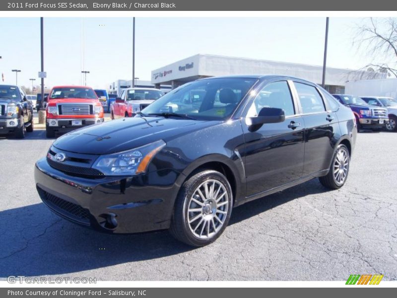 Ebony Black / Charcoal Black 2011 Ford Focus SES Sedan