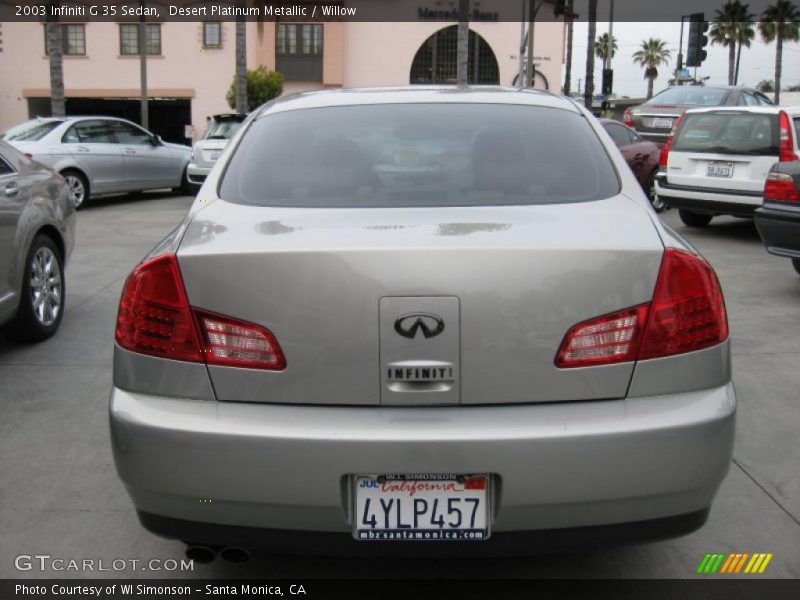 Desert Platinum Metallic / Willow 2003 Infiniti G 35 Sedan