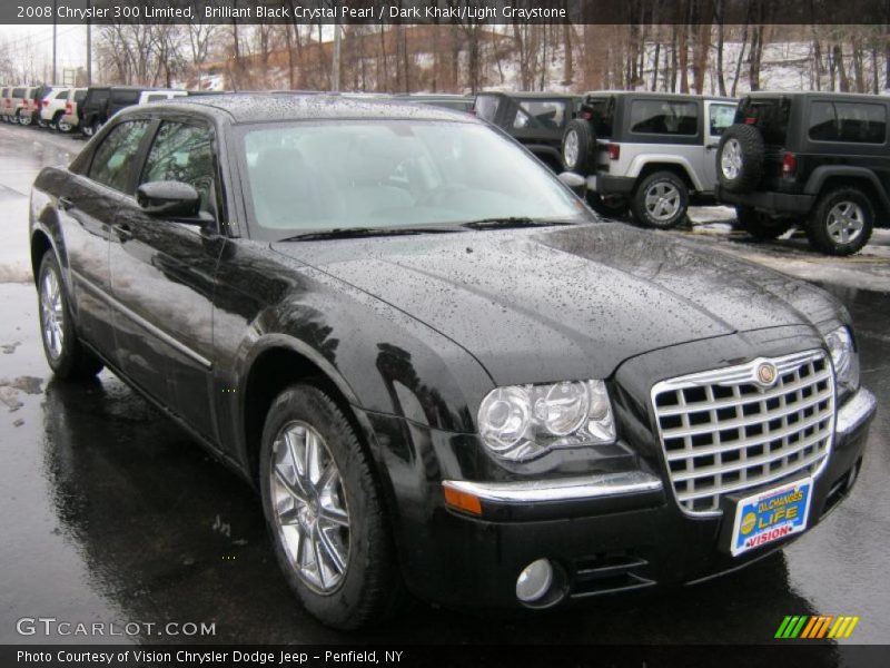 Brilliant Black Crystal Pearl / Dark Khaki/Light Graystone 2008 Chrysler 300 Limited