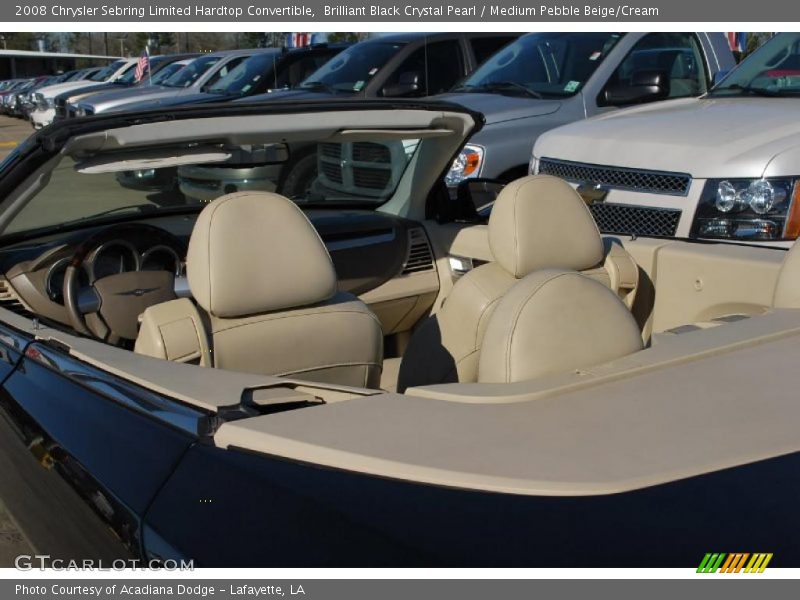 Brilliant Black Crystal Pearl / Medium Pebble Beige/Cream 2008 Chrysler Sebring Limited Hardtop Convertible