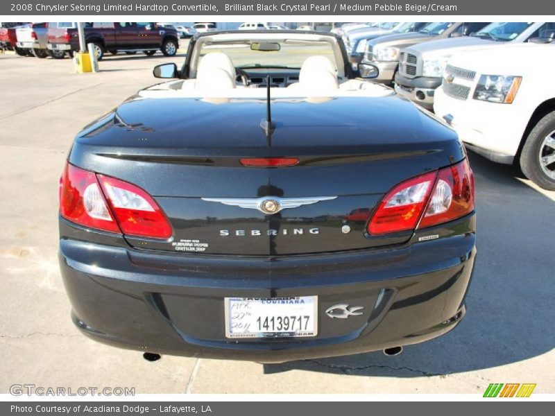 Brilliant Black Crystal Pearl / Medium Pebble Beige/Cream 2008 Chrysler Sebring Limited Hardtop Convertible
