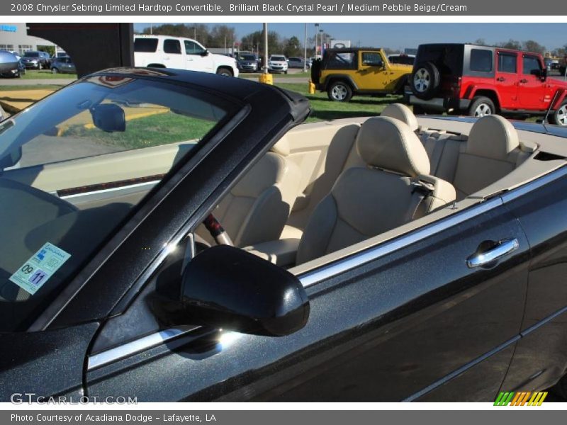 Brilliant Black Crystal Pearl / Medium Pebble Beige/Cream 2008 Chrysler Sebring Limited Hardtop Convertible