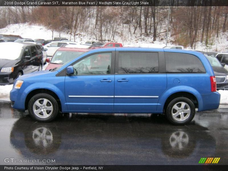 Marathon Blue Pearl / Medium Slate Gray/Light Shale 2008 Dodge Grand Caravan SXT