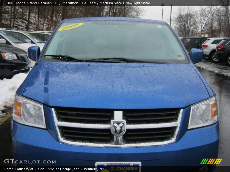 Marathon Blue Pearl / Medium Slate Gray/Light Shale 2008 Dodge Grand Caravan SXT