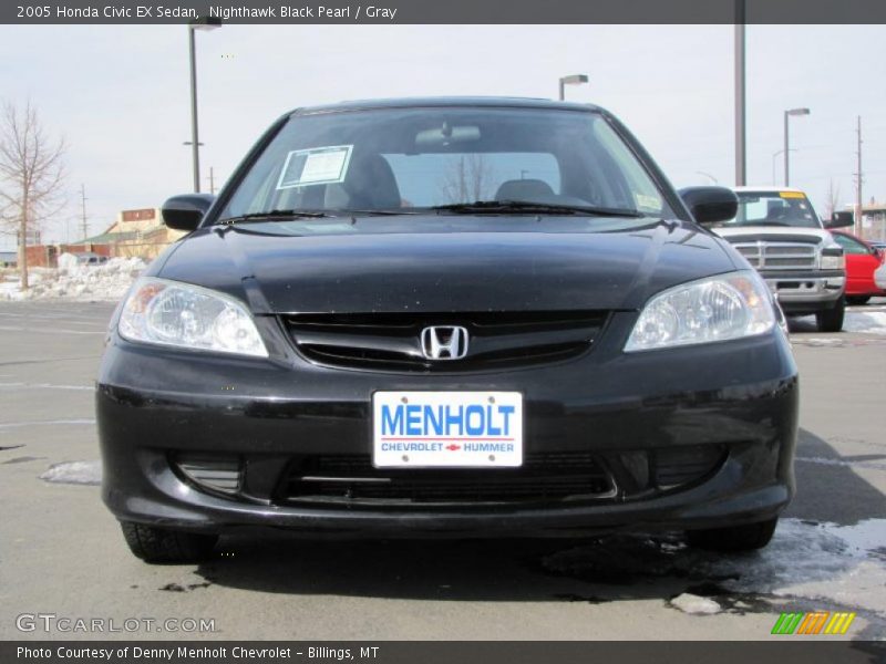 Nighthawk Black Pearl / Gray 2005 Honda Civic EX Sedan