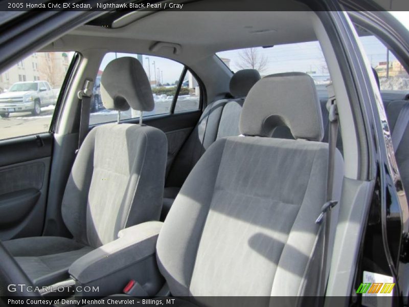 Nighthawk Black Pearl / Gray 2005 Honda Civic EX Sedan