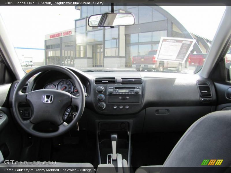 Nighthawk Black Pearl / Gray 2005 Honda Civic EX Sedan