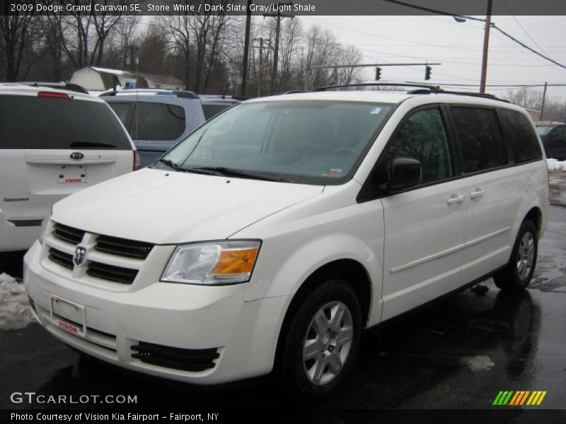Stone White / Dark Slate Gray/Light Shale 2009 Dodge Grand Caravan SE