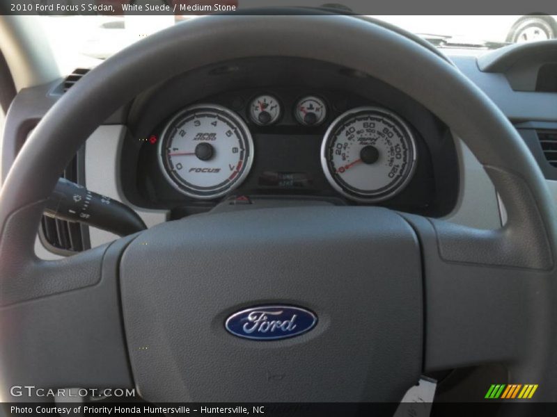 White Suede / Medium Stone 2010 Ford Focus S Sedan