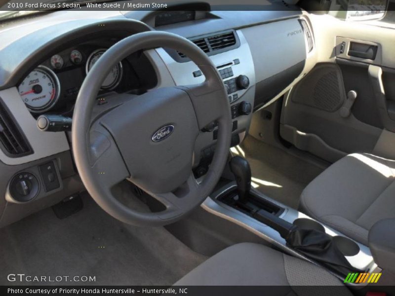 White Suede / Medium Stone 2010 Ford Focus S Sedan