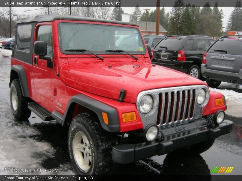 Flame Red / Dark Slate Gray 2004 Jeep Wrangler Unlimited 4x4