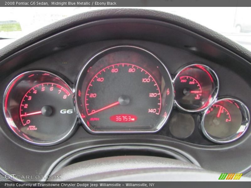 Midnight Blue Metallic / Ebony Black 2008 Pontiac G6 Sedan