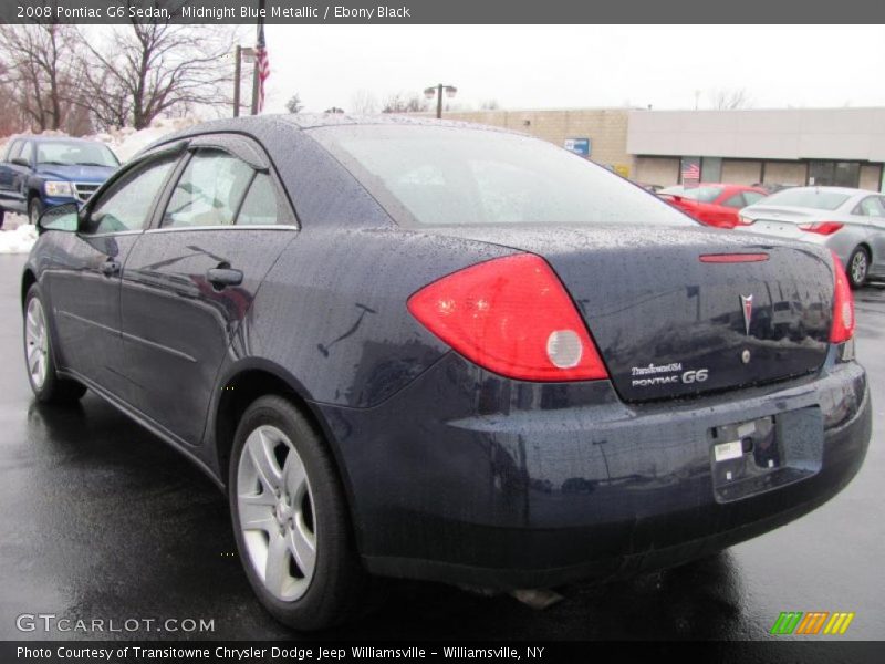 Midnight Blue Metallic / Ebony Black 2008 Pontiac G6 Sedan