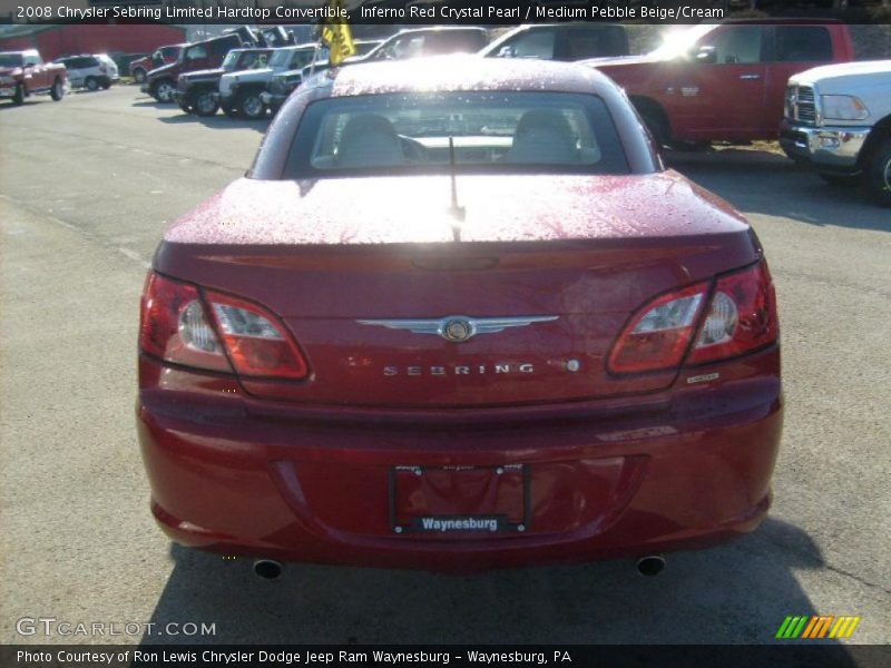 Inferno Red Crystal Pearl / Medium Pebble Beige/Cream 2008 Chrysler Sebring Limited Hardtop Convertible