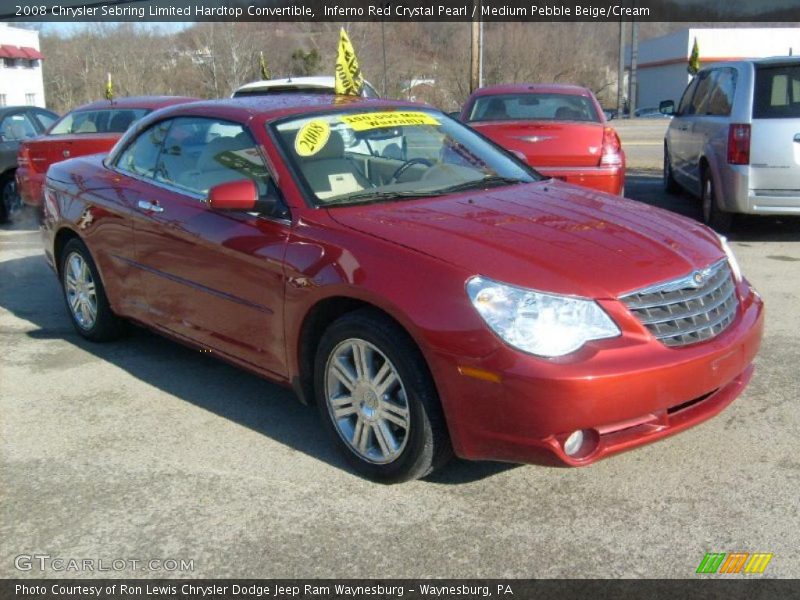 Inferno Red Crystal Pearl / Medium Pebble Beige/Cream 2008 Chrysler Sebring Limited Hardtop Convertible