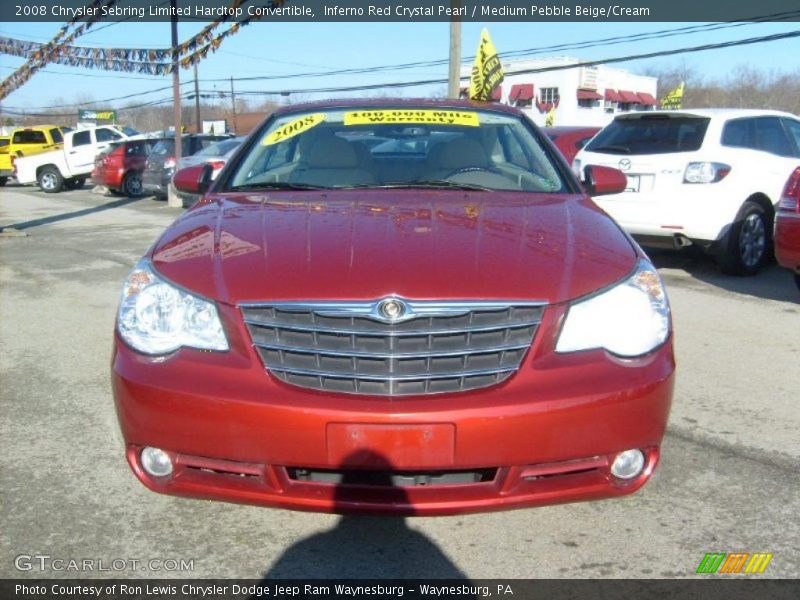 Inferno Red Crystal Pearl / Medium Pebble Beige/Cream 2008 Chrysler Sebring Limited Hardtop Convertible