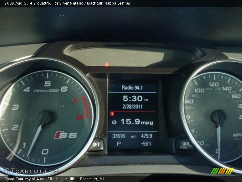 Ice Silver Metallic / Black Silk Nappa Leather 2009 Audi S5 4.2 quattro